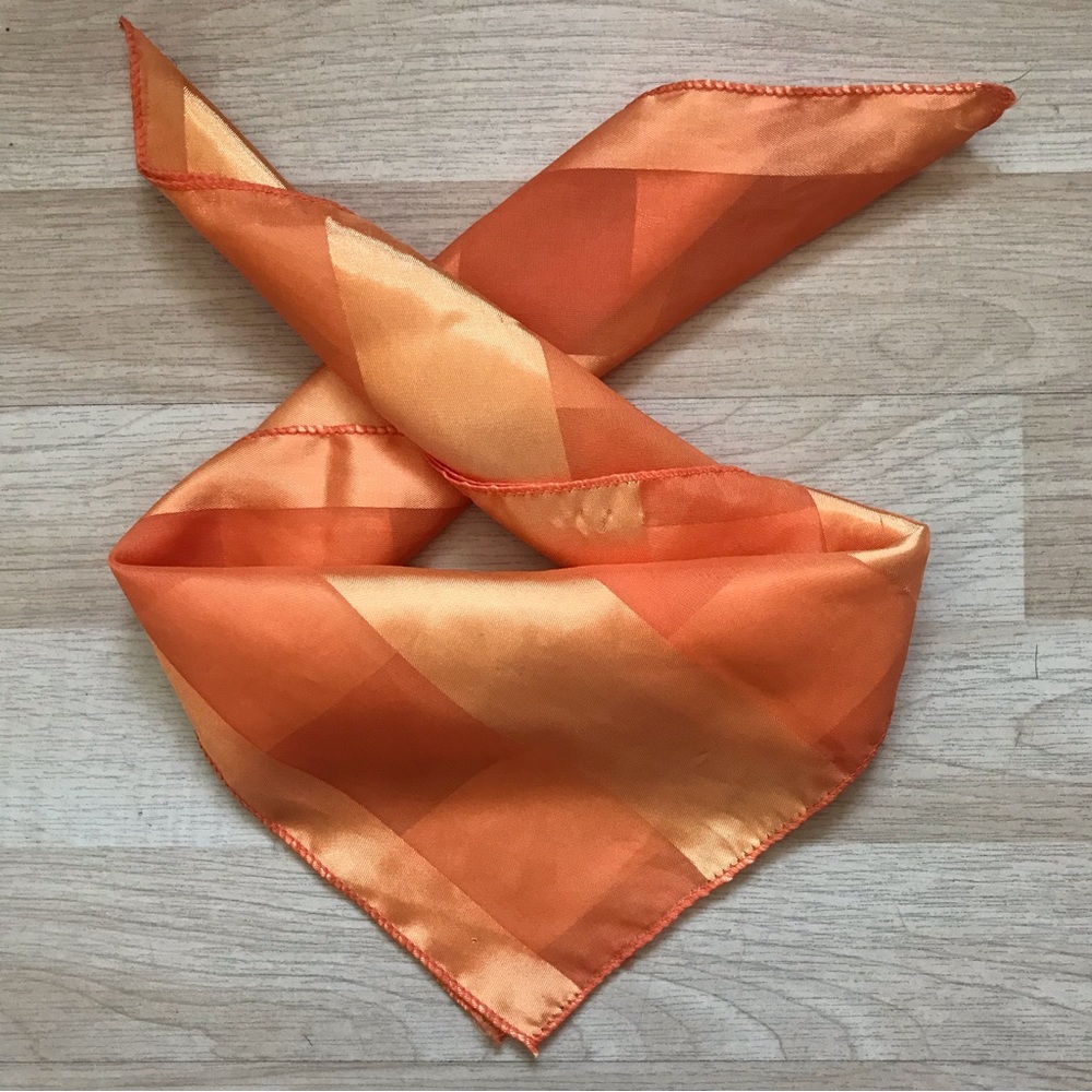 Women’s Assorted Brands Striped Square Scarf Orange